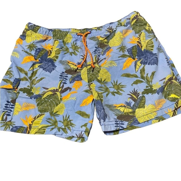 Tommy Bahama swimming trunks. Mesh under wear are orange on blue
A/28 - Picture 1 of 5